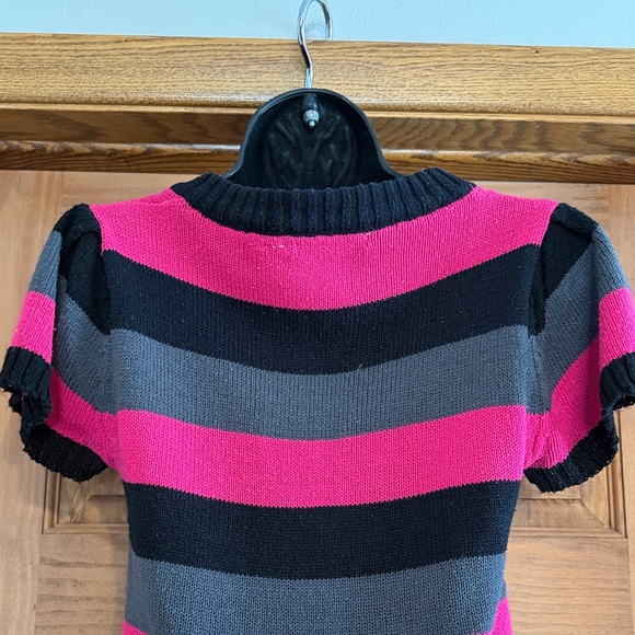 Lipstick Boutique Women’s Size L Vibrant Pink, Gray, Black Sweater Dress - Picture 7 of 12